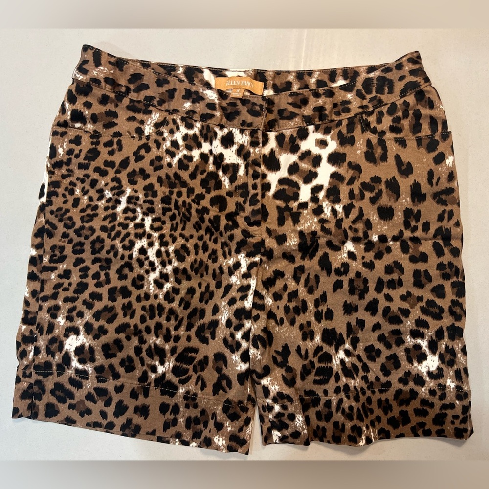 Ellen Tracy Leopard Print Shorts